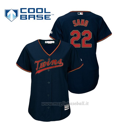 Maglia Baseball Donna Minnesota Twins Miguel Sano Cool Base Majestic Alternato Blu